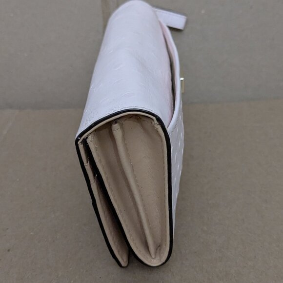 Kate Spade New York Leather Bow Wallet Wristlet Clutch Cream Retractable Strap - Picture 6 of 11